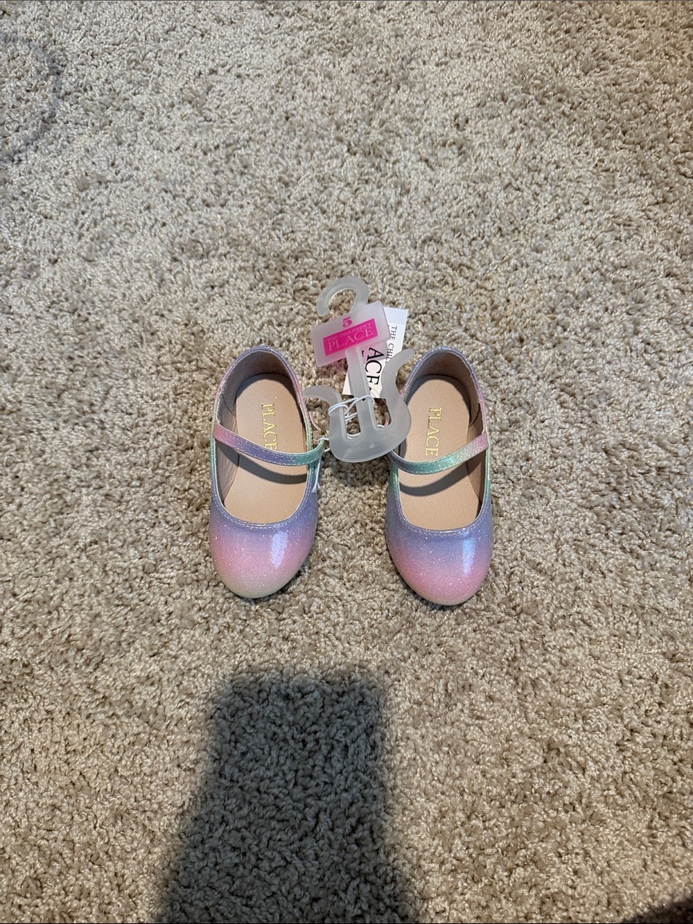 The Children's Place Pastel Rainbow Glitter Mary Jane Shoes
